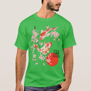Cherry Blossom Koi Carp Fish Japanese Sakura Graph T-Shirt