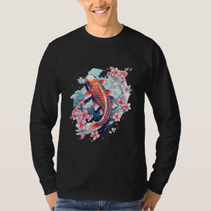 Cherry Blossom Koi Carp Fish Japanese Sakura Graph T-Shirt