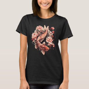Cherry Blossom Koi Carp Fish Japanese Sakura Graph T-Shirt
