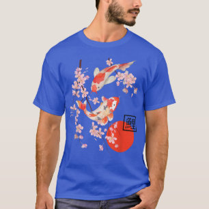 Cherry Blossom Koi Carp Fish Japanese Sakura Graph T-Shirt