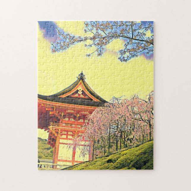 Cherry Blossom Kyoto Japan travel Jigsaw Puzzle (Vertical)