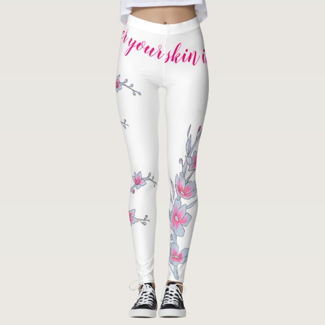 Cherry blossom ladies pink pants (Front)