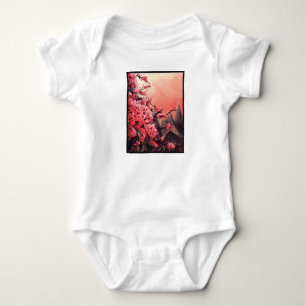 Cherry blossom landscape baby bodysuit