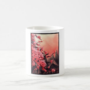 Cherry blossom landscape coffee mug