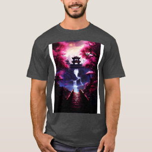 Cherry Blossom Landscape Scenery Japanese Art T-Shirt