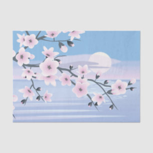 Cherry Blossom Landscape Sea Tissue Paper