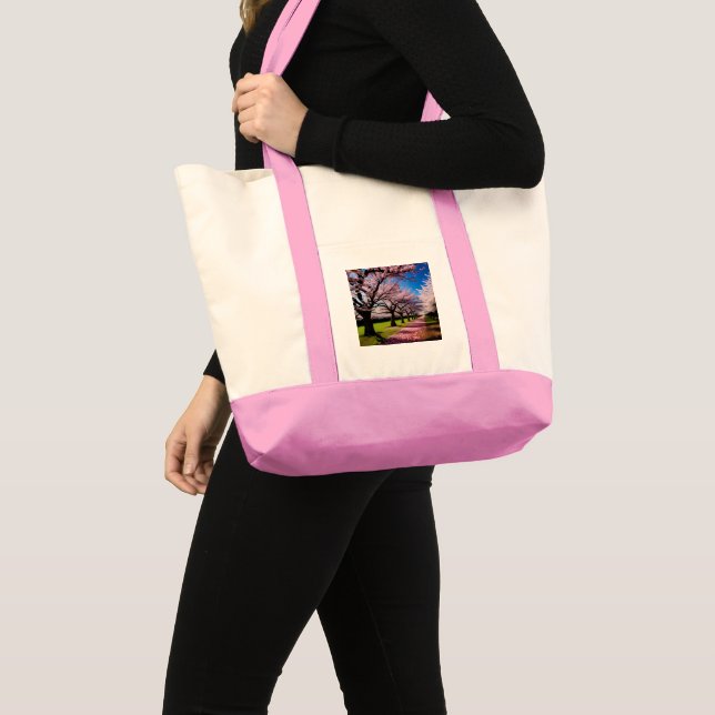 Cherry Blossom Lane, Impulse Tote Bag (Front (Product))