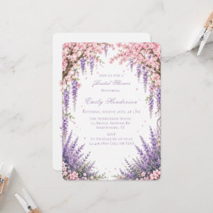 Cherry Blossom Lavender Tree Bridal Shower  Invitation