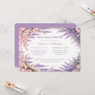 Cherry Blossom & Lavender Tree Rehearsal Dinner Invitation