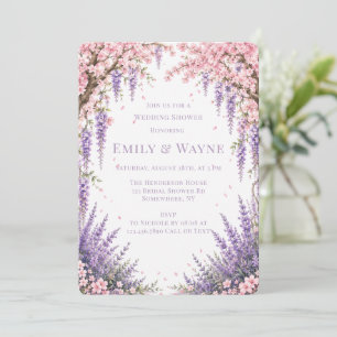 Cherry Blossom Lavender Tree Wedding Shower Invitation