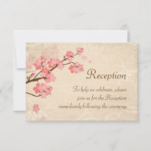 Cherry Blossom light beige Reception Invite