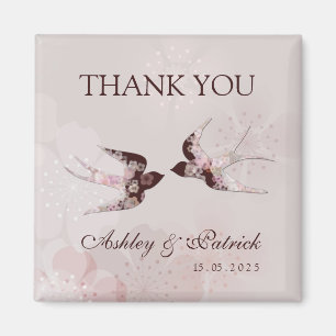 Cherry Blossom Love Swallows2 Wedding Magnet
