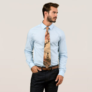 Cherry blossom meditation tie