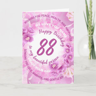 Cherry Blossom Milestone Birthday Custom Age Card