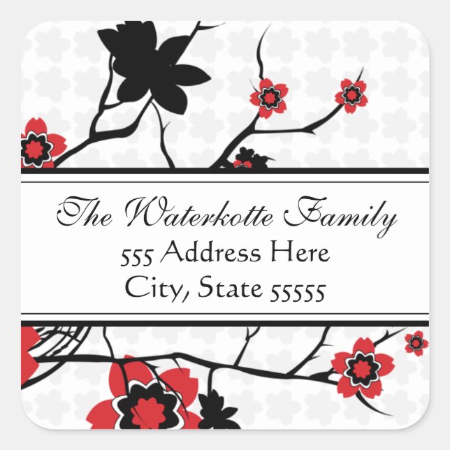 Cherry Blossom Modern Address Labels (Front)