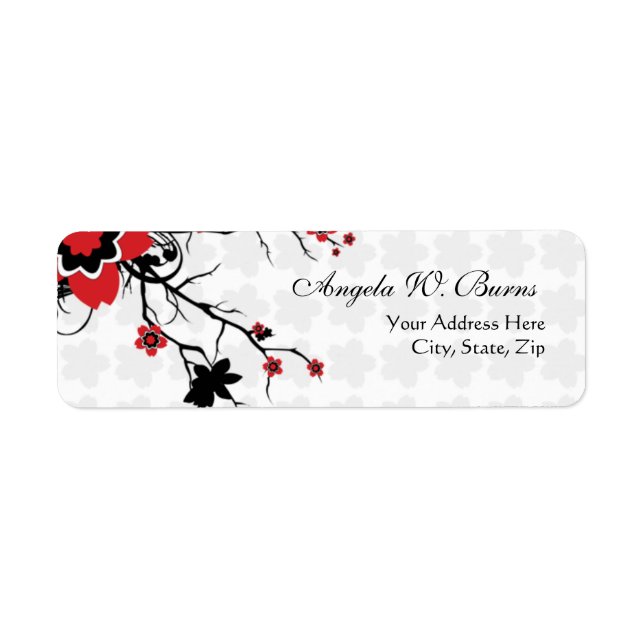 Cherry Blossom Modern Custom Address Labels (Front)