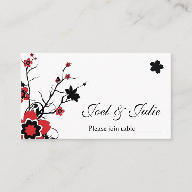 Cherry Blossom Modern Custom Table / Place Card (Front)