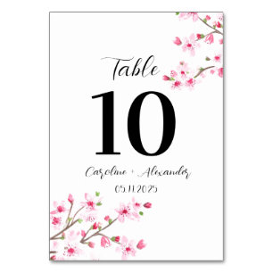 Cherry blossom Modern Oriental Sakura Wedding  Table Number
