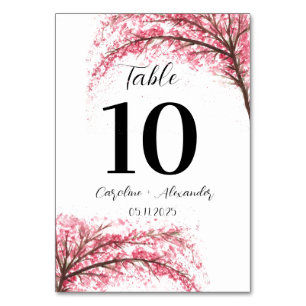 Cherry blossom Modern Oriental Sakura Wedding  Table Number