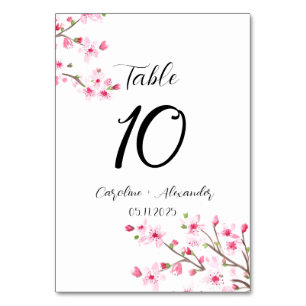 Cherry blossom Modern Oriental Sakura Wedding  Table Number
