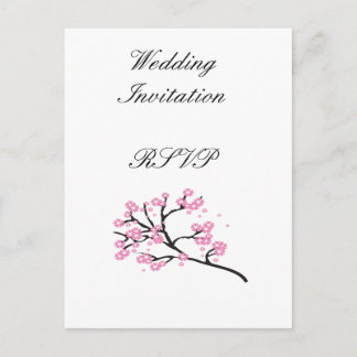 Cherry Blossom Modern Simple Elegant Wedding Ideas Invitation Postcard