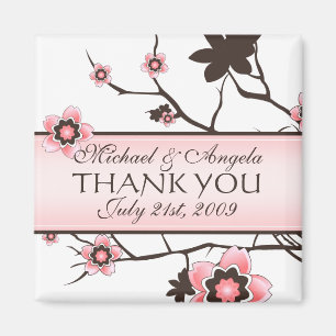 Cherry Blossom Modern Thank You Magnet