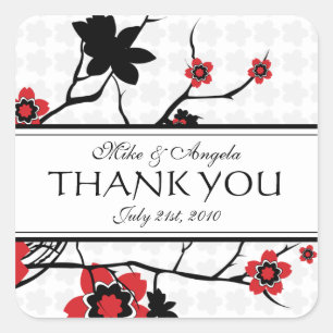 Cherry Blossom Modern Thank You Stickers