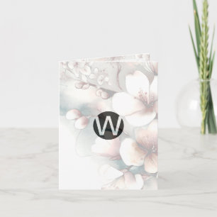 Cherry Blossom Monogram Note Cards