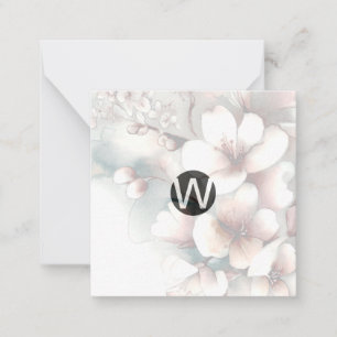 Cherry Blossom Monogram Note Cards