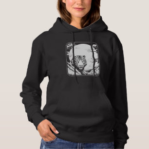 Cherry Blossom Moon Big Cat - Wildlife Animal Tige Hoodie