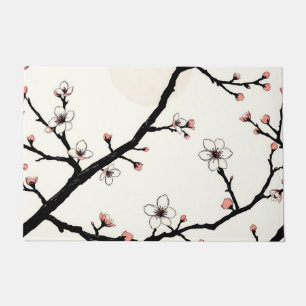Cherry Blossom Moon Minimal Pattern Doormat