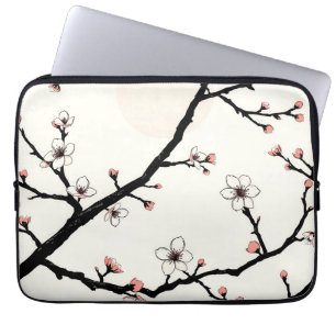 Cherry Blossom Moon Minimal Pattern Laptop Sleeve