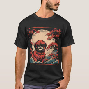 Cherry Blossom Moon Pet Dog Breed Brussels Griffon T-Shirt