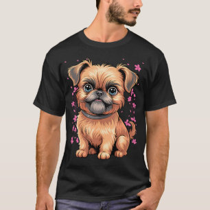 Cherry Blossom Moon - Pet Dog Breed Brussels T-Shirt