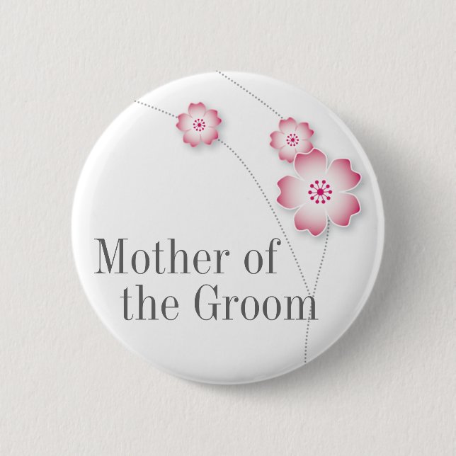 Cherry Blossom Mother of the Groom Button (Front)