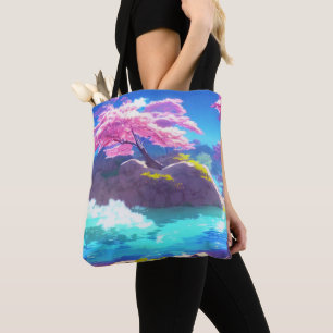Cherry Blossom Mountain Tote Bag