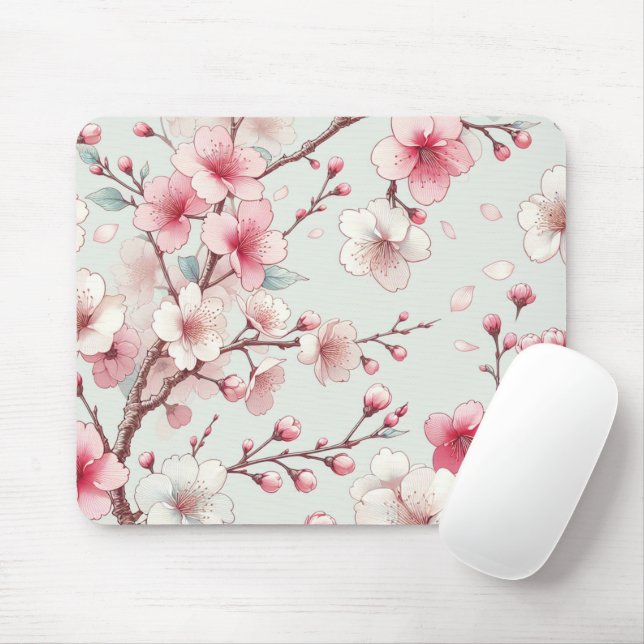 Cherry Blossom Mouse Mat (With Mouse)