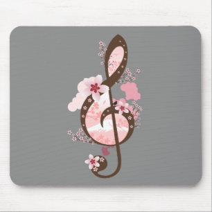 Cherry Blossom Music Mouse Mat