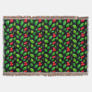 🌿 Cherry Blossom Nature Green Leaf Cosy Design Throw Blanket