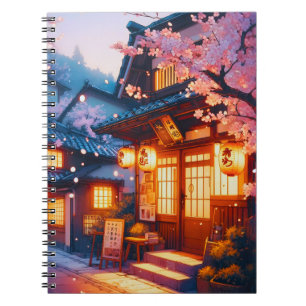 Cherry Blossom Night in Old Japan Notebook