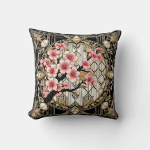 Cherry Blossom on Art Deco Background
