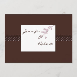 Cherry Blossom on Brown Wedding Invitation
