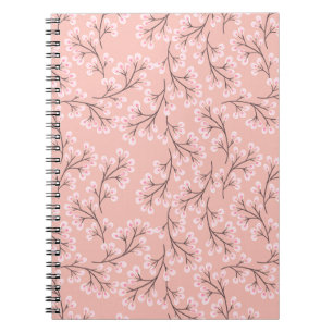 cherry blossom on peach notebook
