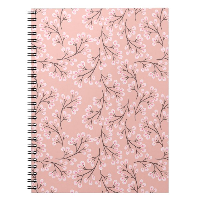 cherry blossom on peach notebook (Front)