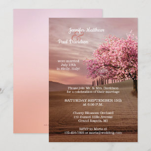 Cherry Blossom Orchard After Wedding Invitation