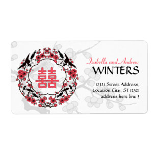 Cherry Blossom Oriental address label
