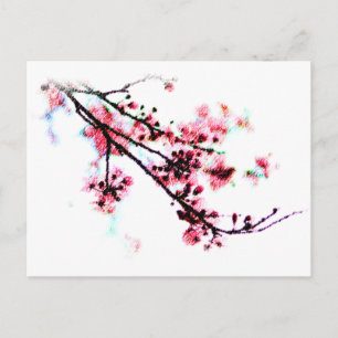 Cherry Blossom Painting Postcard