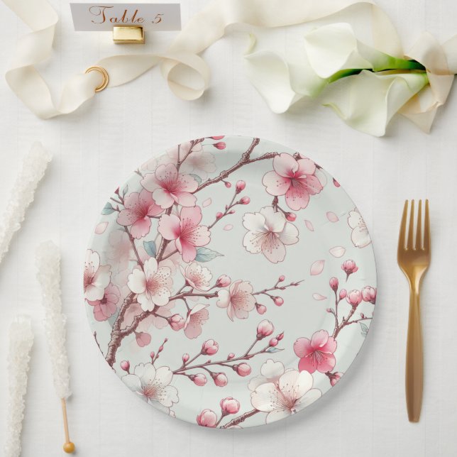 Cherry Blossom Paper Plate (Wedding)