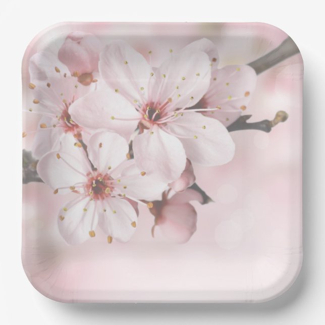 Cherry Blossom Paper Plates & Bowls (Front)