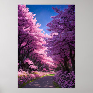 Cherry Blossom Pathway Poster